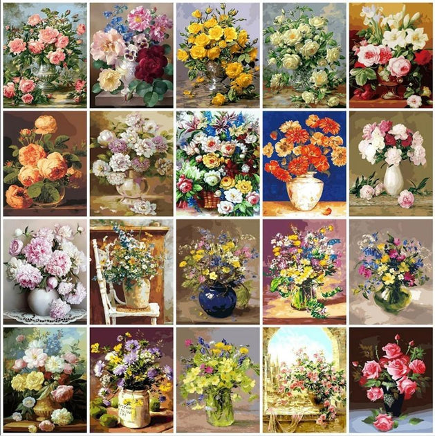 Paint by Numbers Flowers, Floral Images