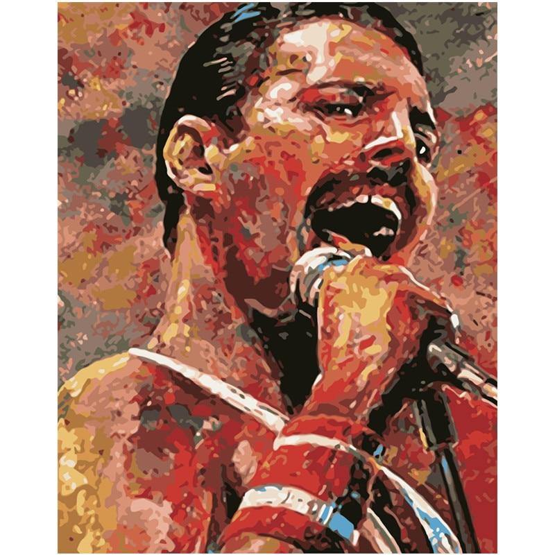 Famous people painting by number Freddy Mercury Queen – Hobby Paint