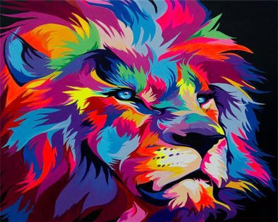 Paint By Numbers for Kids LION Animal, DIY Paint Kit for beginner, Kids  Decor