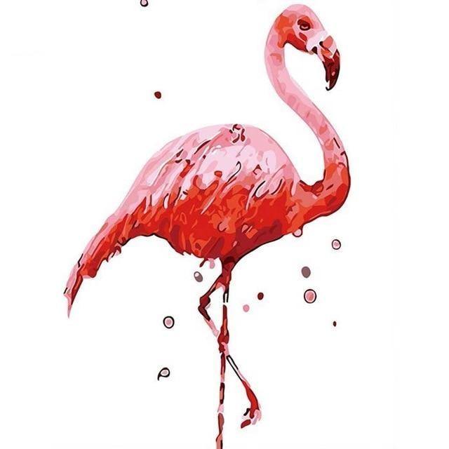Paint By Numbers Pink Flamingos Finished Print