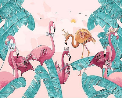 Flamingo in lagoon  Paint-by-Number Kit for Adults — Elle Crée