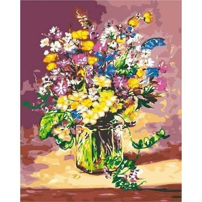 Paint by Numbers Kit for Adults White Flowers Painting Kit 17 
