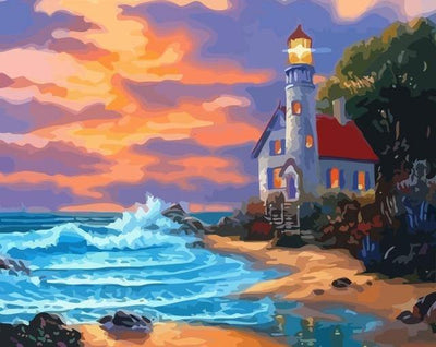 Waterside Lighthouse Paint By Number Kit, Hobby Lobby