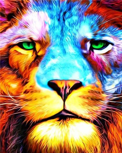 Paint by Number Kit for Adults Kids Beginner DIY Colorful Lion 16x20 inch