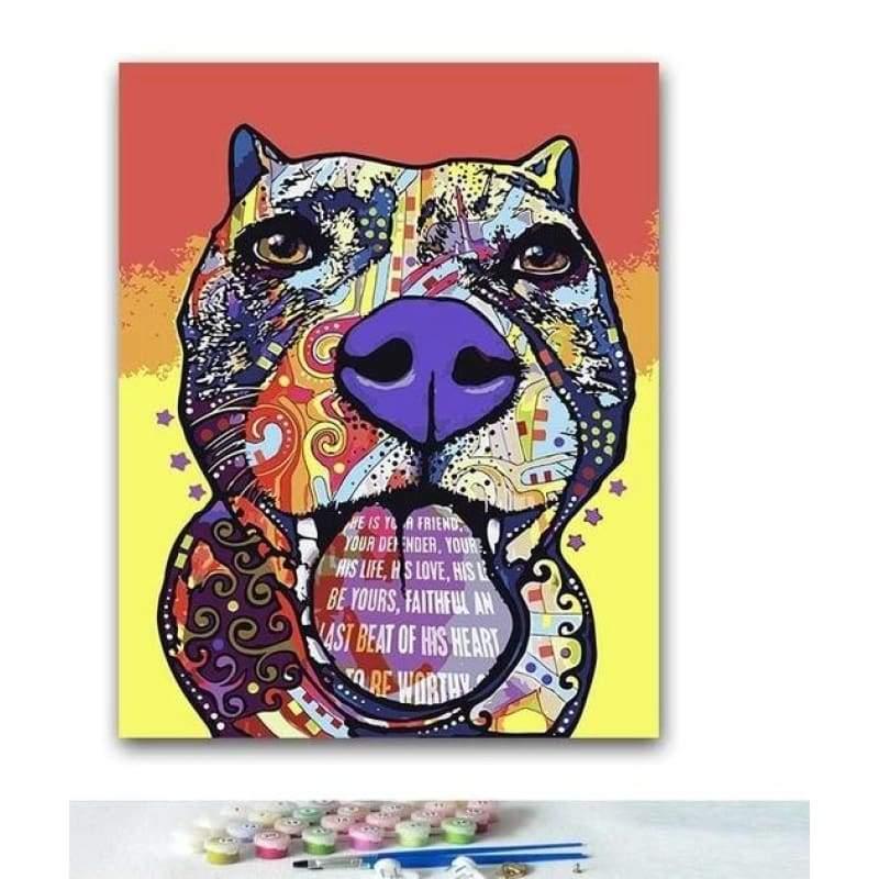 paint by numbers kit Pit Bull