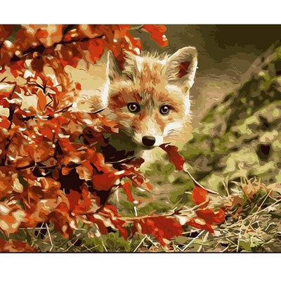 40x50cm Paint by Numbers Kit: Fox's Haven: Cute Fox with Leafy